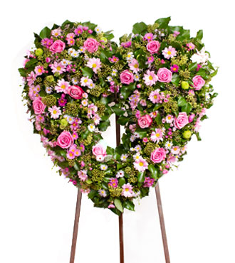 Ohio Funeral Flowers - Standing Heart Wreaths