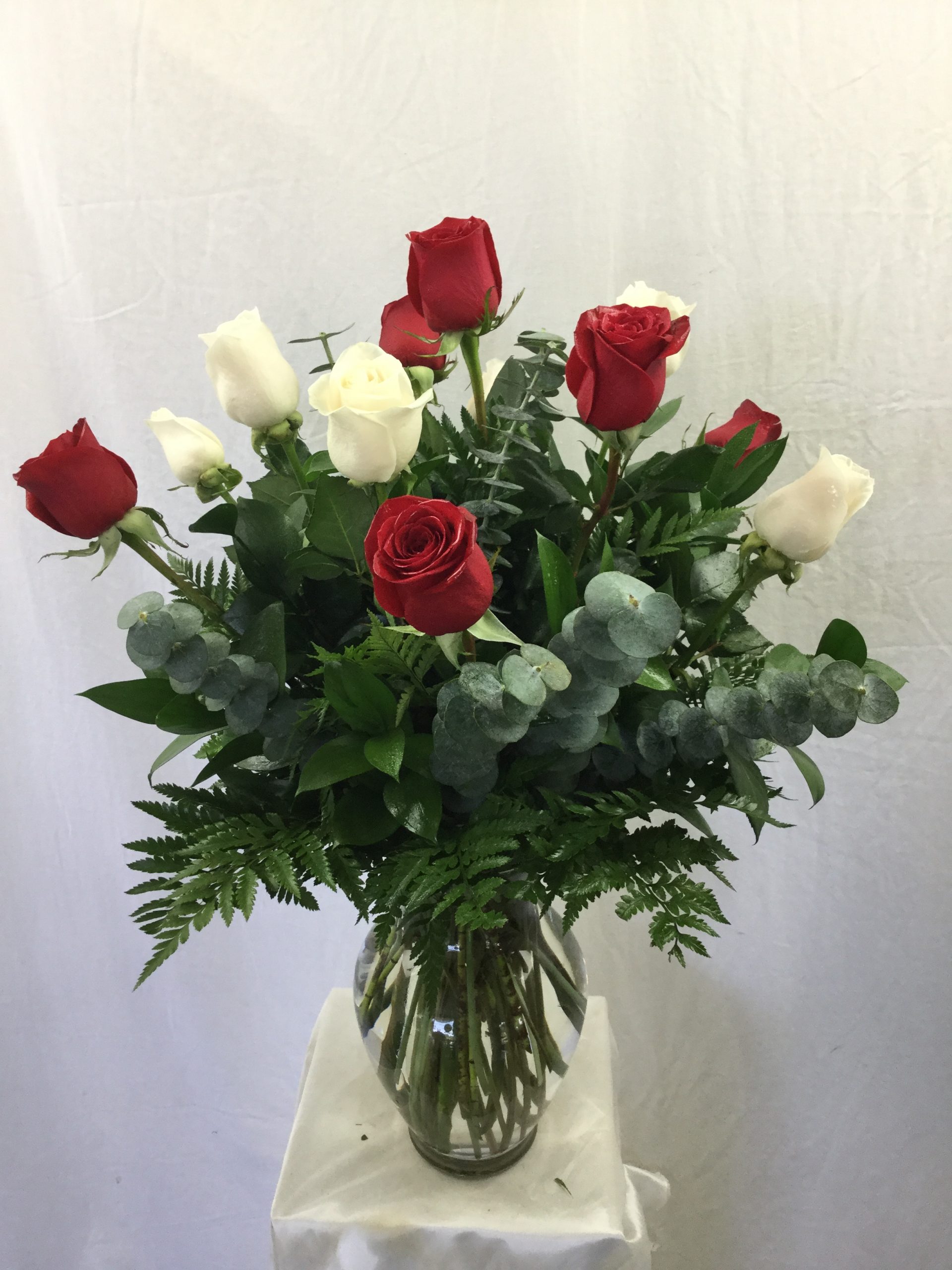 Red and White Rose Bouquet