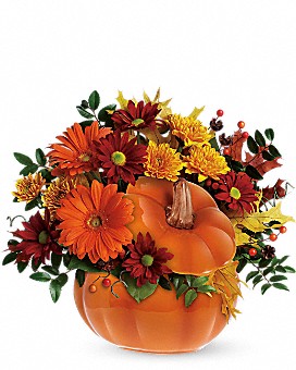 Teleflora's Country Pumpkin Flower Arrangement