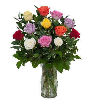 Dozen Mixed Roses - Mix it up bouquet!
