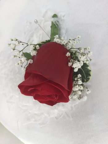 Single Red Rose Boutonniere